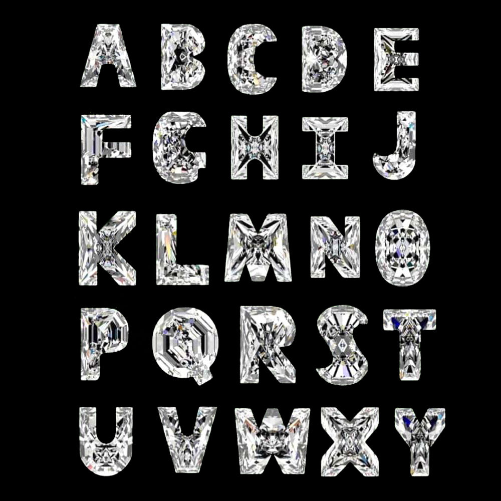 LAB CREATED DIAMOND LETTERS LOOSE STONE ALPHABET MONOGRAM