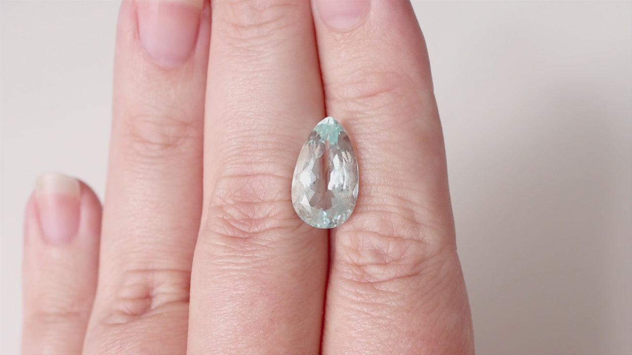 5.55ct GIA CERTIFIED AQUAMARINE PEAR SHAPE LOOSE NATURAL BLUE GEMSTONE TEARDROP