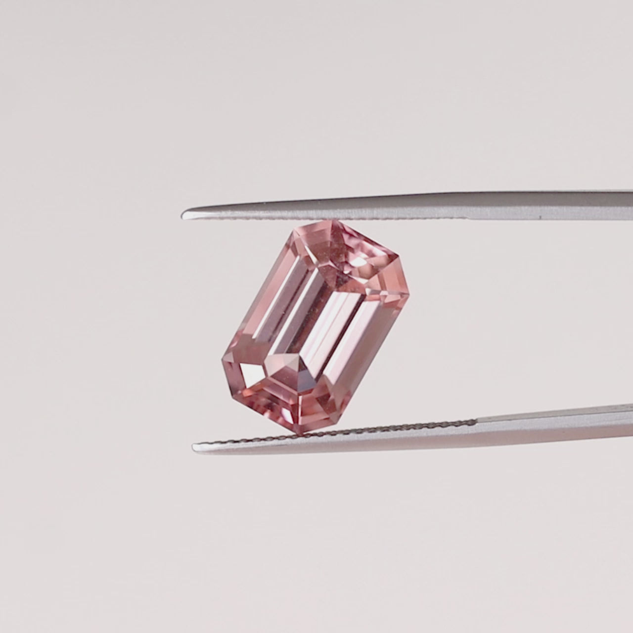 5.84ct PINK TOURMALINE EMERALD CUT PEACH ORANGE NATURAL LOOSE GEMSTONE 6 CARAT