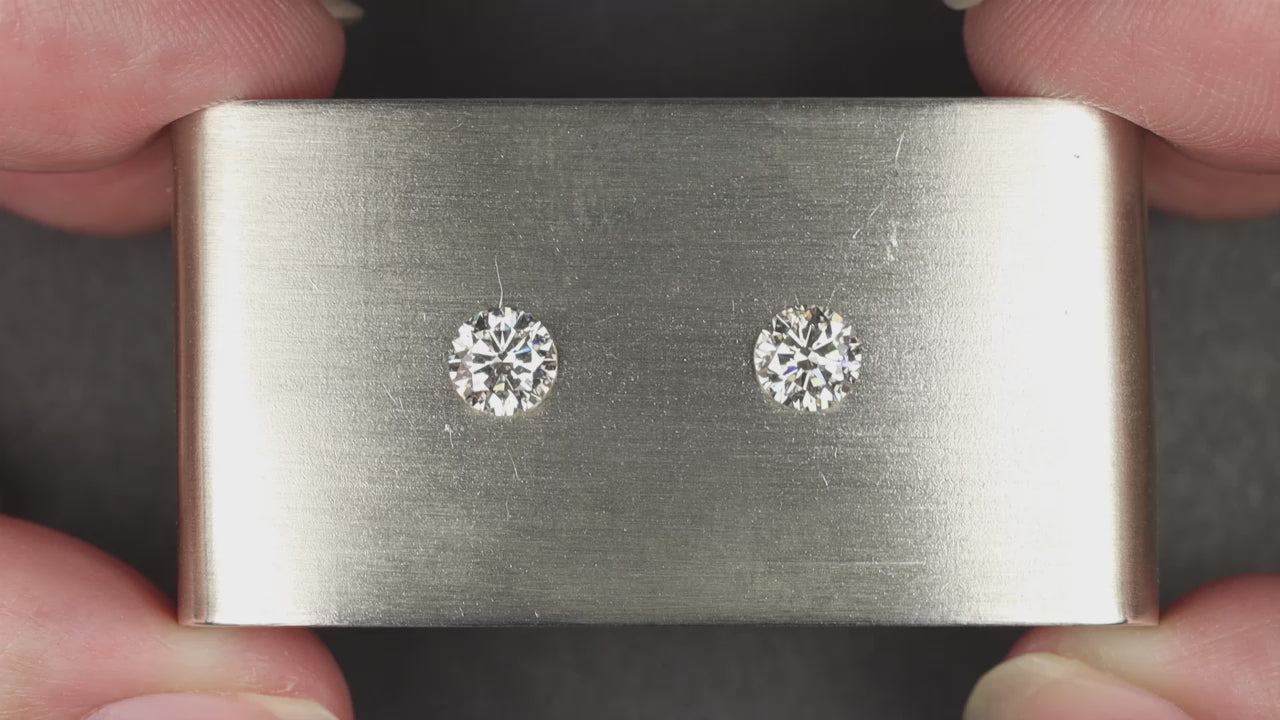 1ct GIA CERTIFIED DIAMOND STUD EARRINGS EXCELLENT ROUND CUT J SI1 NATURAL PAIR