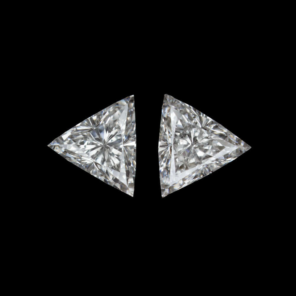 F-G VS2-SI1 TRILLION CUT NATURAL DIAMOND MATCHING PAIR STUD EARRINGS TRIANGLE