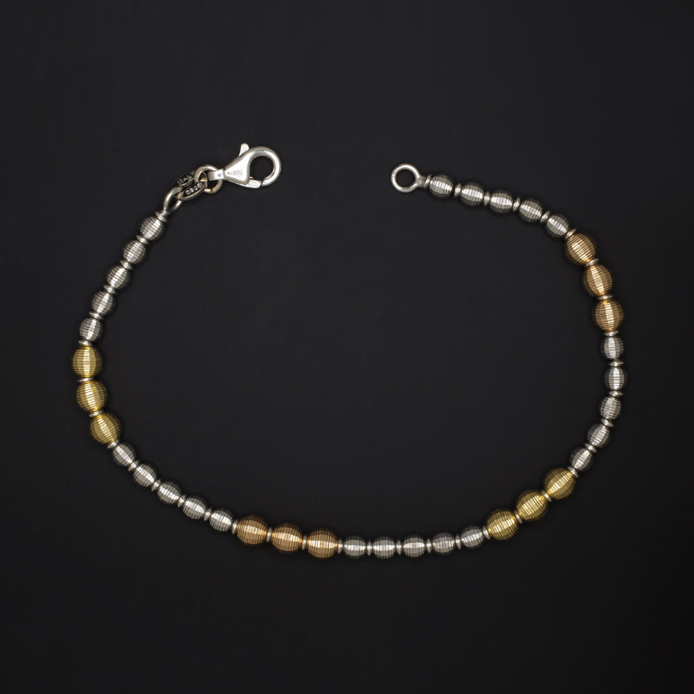 SOLID 18K TRI TONE GOLD BRACELET WHITE YELLOW ROSE SIMPLE CLASSIC ANNIVERSARY