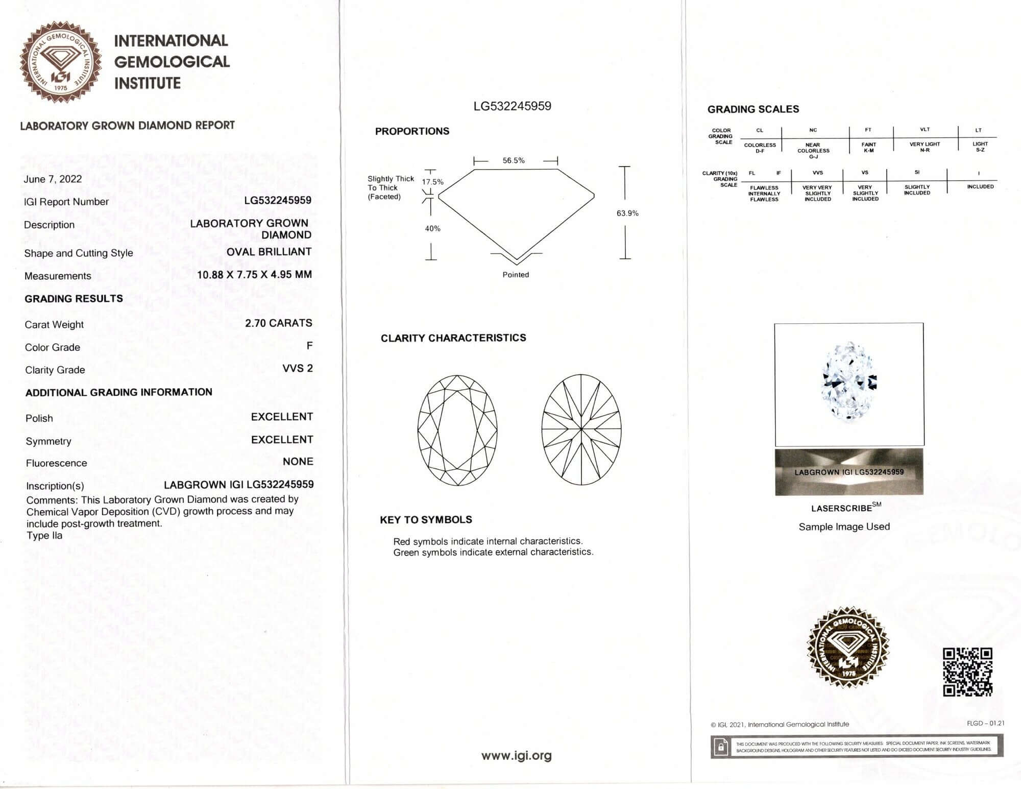2.70ct LAB CREATED DIAMOND CERTIFIED F VVS2 OVAL CUT COLORLESS LOOSE 3ct GROWN