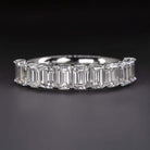 2 CARAT EMERALD CUT LAB CREATED DIAMOND WEDDING BAND HALF ETERNITY RING BAGUETTE