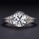 2 CARAT LAB CREATED DIAMOND ENGAGEMENT RING G VS2 IDEAL ROUND CUT VINTAGE 2CT