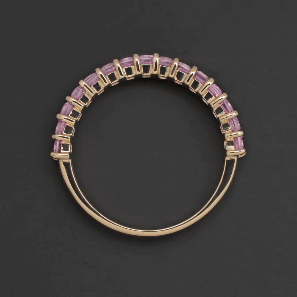 2 CARAT NATURAL PINK SAPPHIRE STACKING RING WEDDING BAND 14k ROSE GOLD BAGUETTE