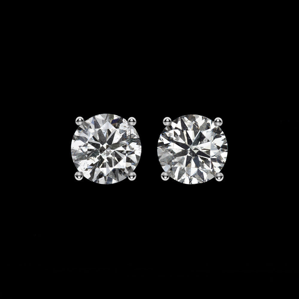 VERY GOOD CUT 0.82ct CLEAN NATURAL DIAMOND STUD EARRINGS ROUND 3/4 CARAT PAIR
