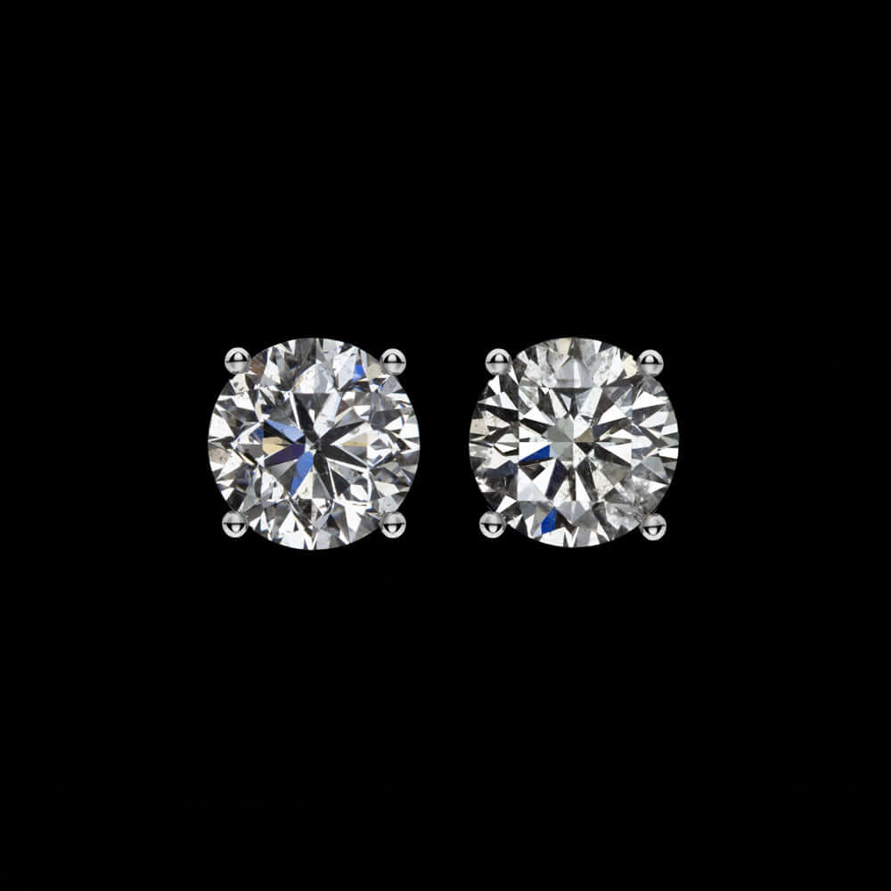 EXCELLENT CUT 0.78ct CLEAN NATURAL DIAMOND STUD EARRINGS ROUND 3/4 CARAT PAIR