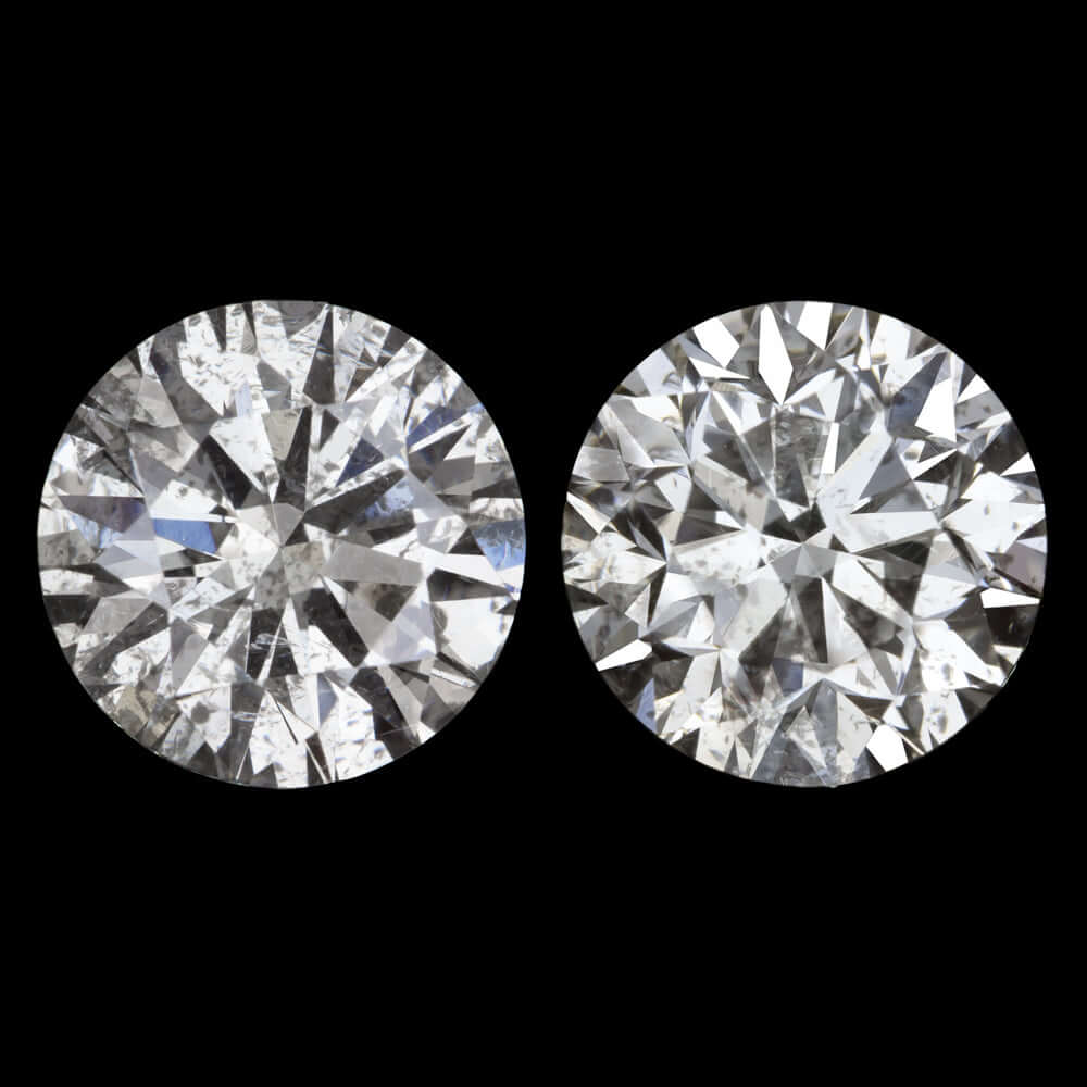 2 CARAT VERY GOOD CUT DIAMOND STUD EARRINGS ROUND BRILLIANT CUT MATCHING PAIR