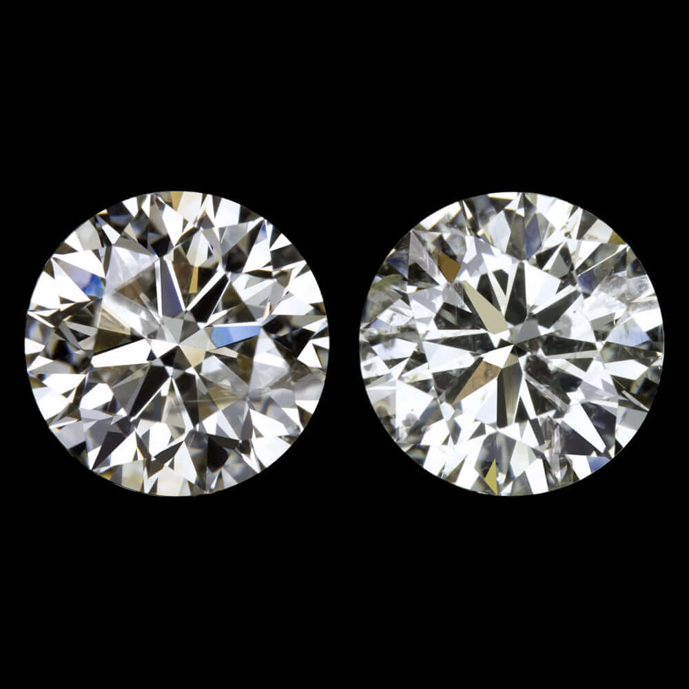 2.09ct EXCELLENT CUT DIAMOND STUD EARRINGS ROUND BRILLIANT MATCHING PAIR 2 CARAT