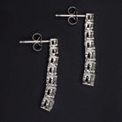 2.20ct LAB CREATED DIAMOND DROP EARRINGS GRADUATED DANGLE ROUND CUT 14k GOLD
