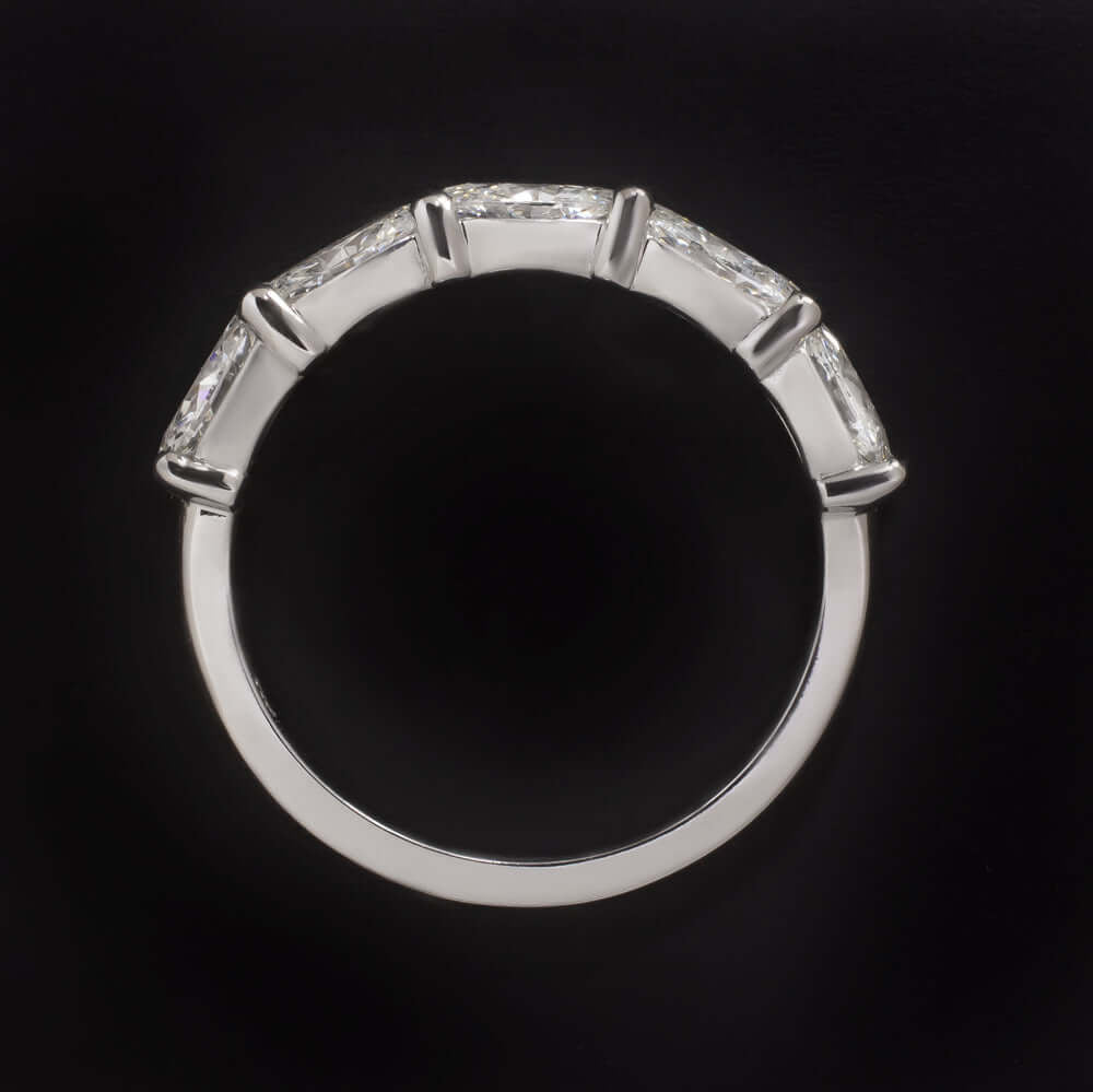 1 CARAT OVAL SHAPE LAB CREATED DIAMOND WEDDING BAND EAST WEST RING HALF ETERNITY