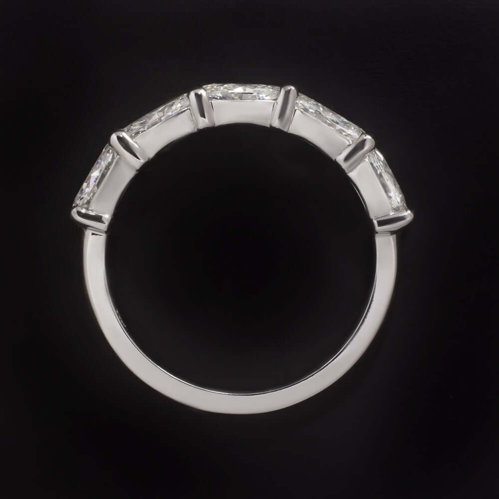 1 CARAT OVAL SHAPE LAB CREATED DIAMOND WEDDING BAND EAST WEST RING HALF ETERNITY