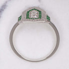 DIAMOND EMERALD VINTAGE STYLE RING ART DECO GEOMETRIC COCKTAIL ANTIQUE NATURAL
