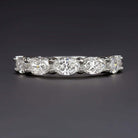 1 CARAT OVAL SHAPE LAB CREATED DIAMOND WEDDING BAND EAST WEST RING HALF ETERNITY