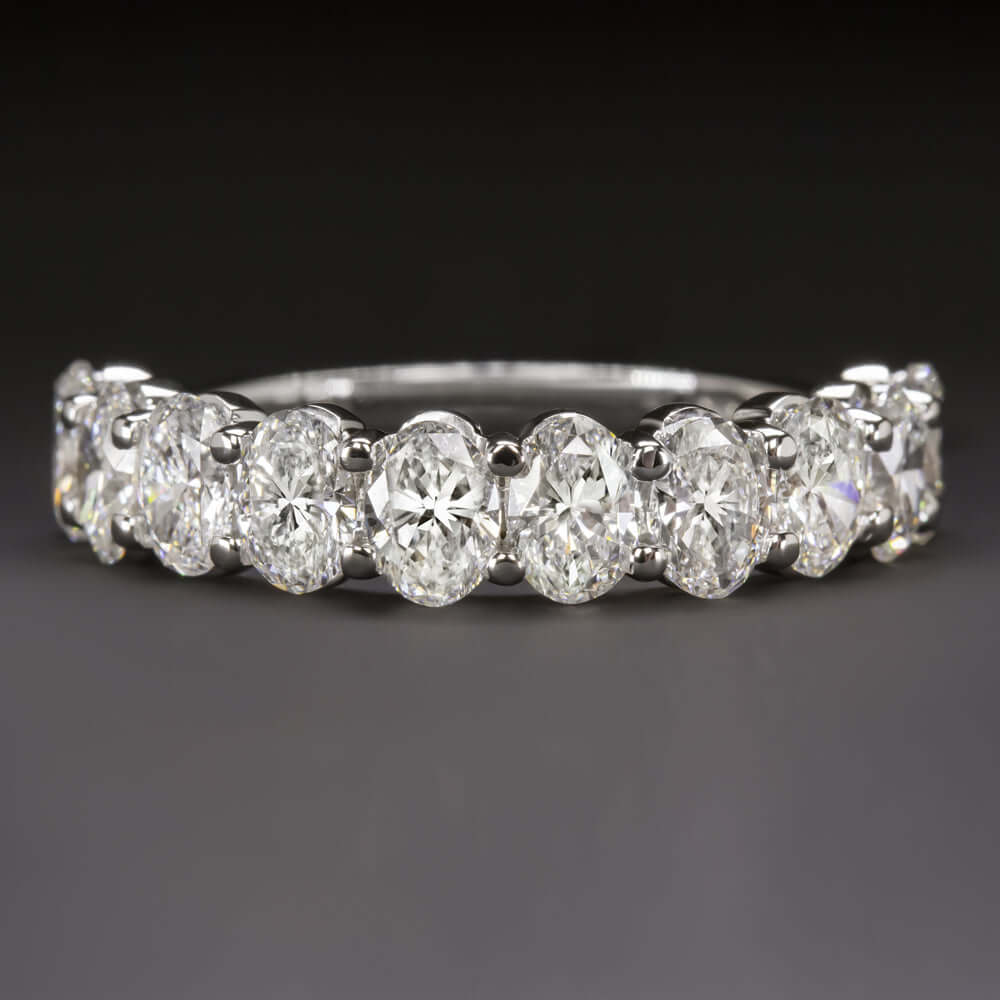 2 CARAT OVAL SHAPE LAB CREATED DIAMOND WEDDING BAND HALF ETERNITY RING STACKING