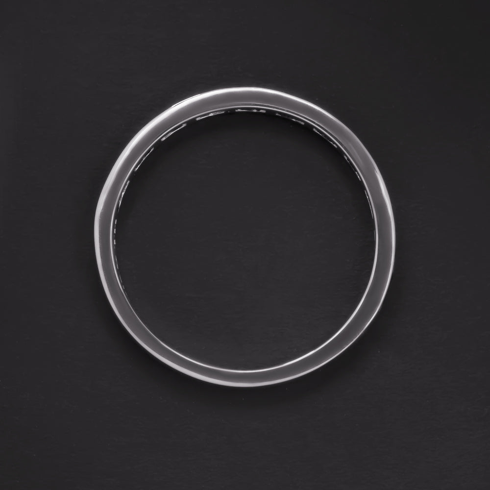 NATURAL BLUE SAPPHIRE STACKING RING WEDDING BAND 14k WHITE GOLD BAGUETTE CHANNEL