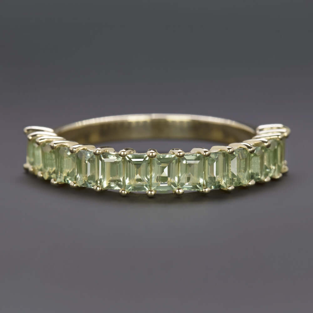 Green Sapphire Fashion band rings 14KT Yellow Gold main image 1