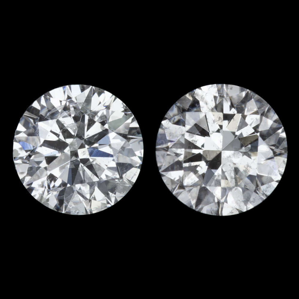 1.66ct D-E NATURAL DIAMOND STUD EARRINGS VERY GOOD CUT ROUND BRILLIANT CUT PAIR