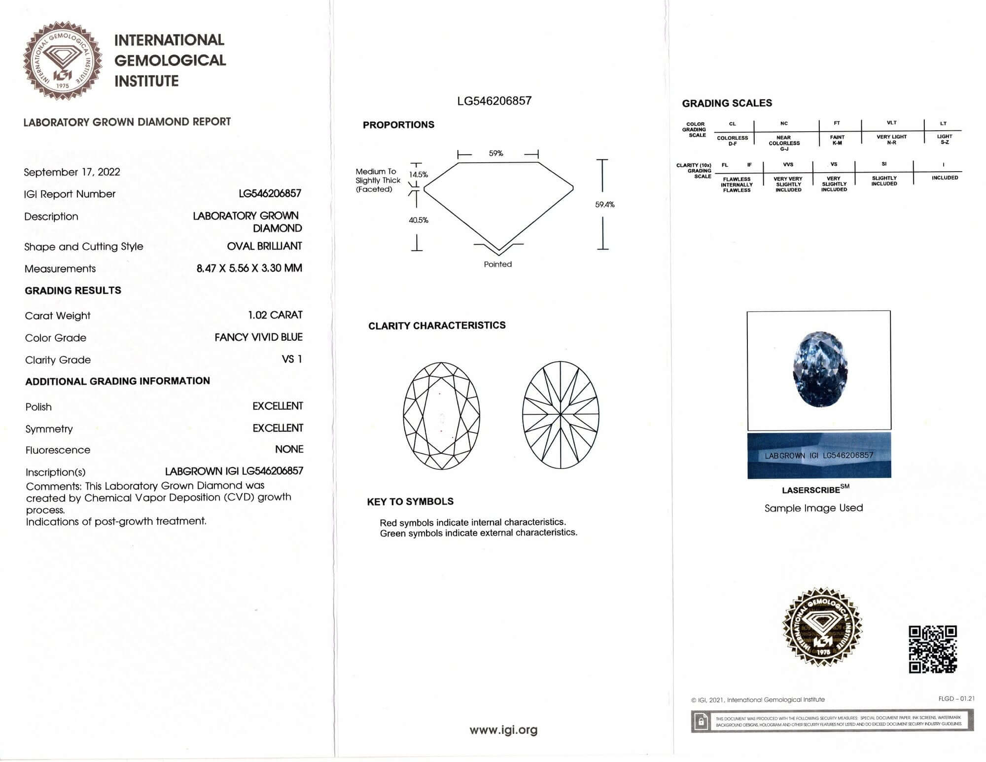 1 CARAT CERTIFIED VIVID BLUE VS1 LAB CREATED DIAMOND LOOSE OVAL SHAPE CUT 1ct