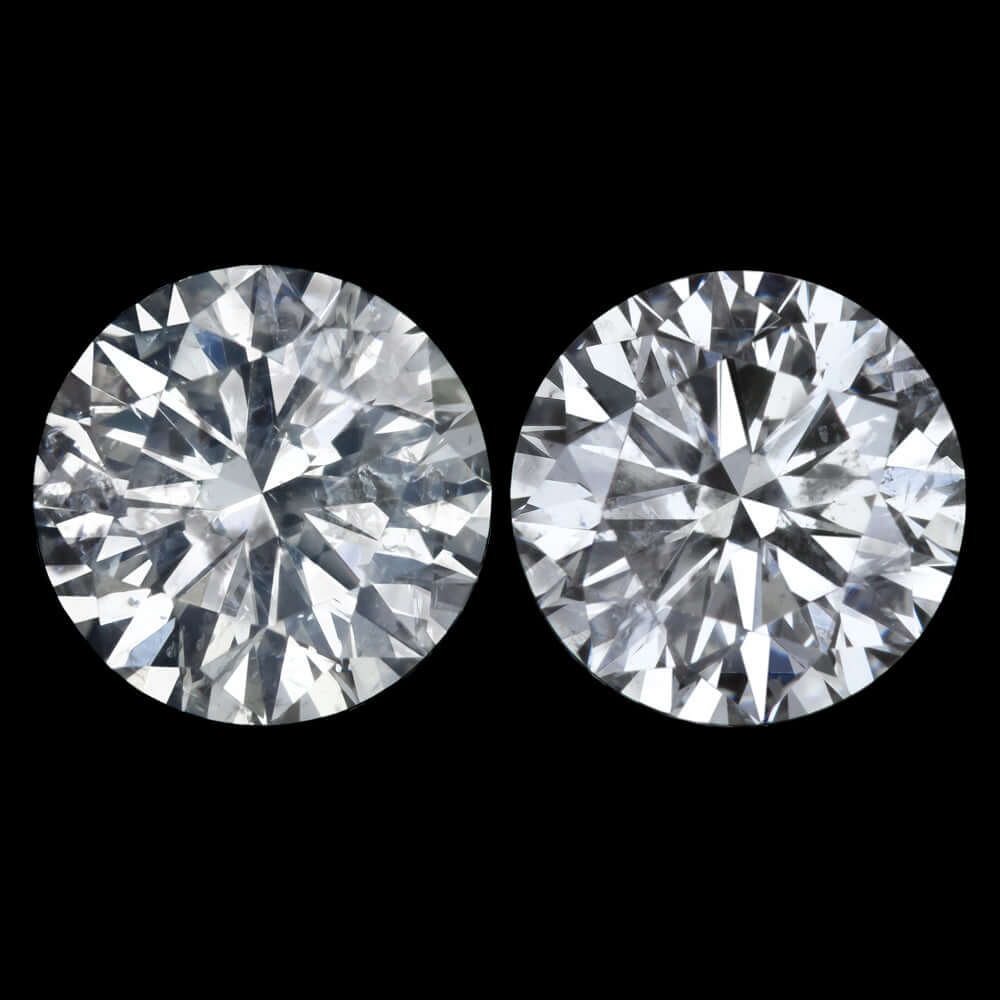 1.91ct VERY GOOD CUT D-E COLOR DIAMOND STUD EARRINGS NATURAL ROUND PAIR 2 CARAT