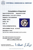 0.59ct CERTIFIED G VS1 OLD EUROPEAN CUT DIAMOND VINTAGE LOOSE NATURAL ESTATE