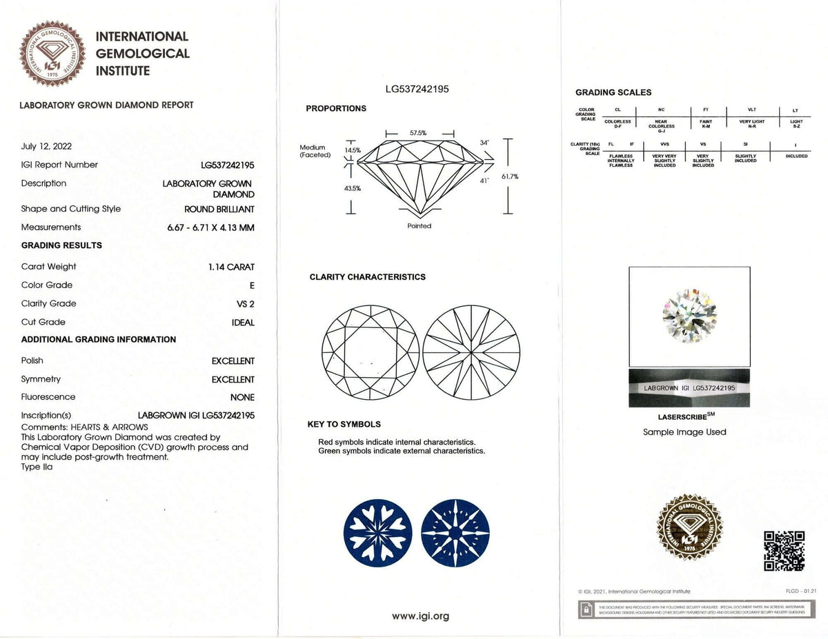 2.27 CARAT LAB CREATED DIAMOND STUD EARRINGS CERTIFIED E VS1 PAIR IDEAL ROUND