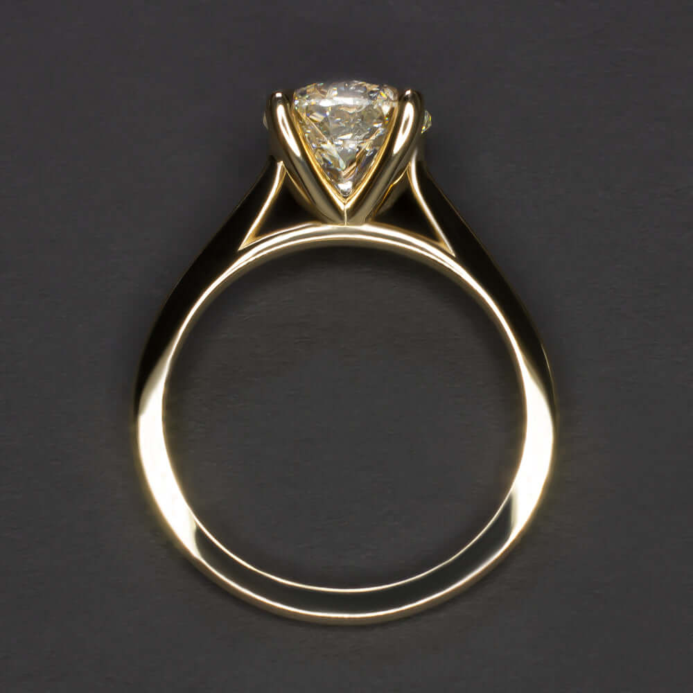 1.70ct GIA CERTIFIED 3X EXCELLENT CUT DIAMOND ENGAGEMENT RING 18k GOLD SOLITAIRE