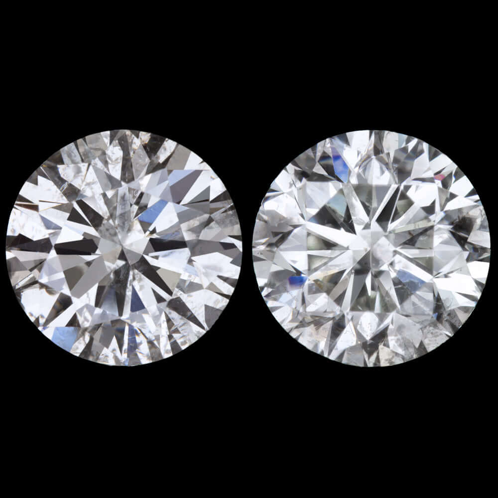 3 CARAT VERY GOOD CUT G-H SI DIAMOND STUD EARRINGS PAIR NATURAL ROUND BRILLIANT