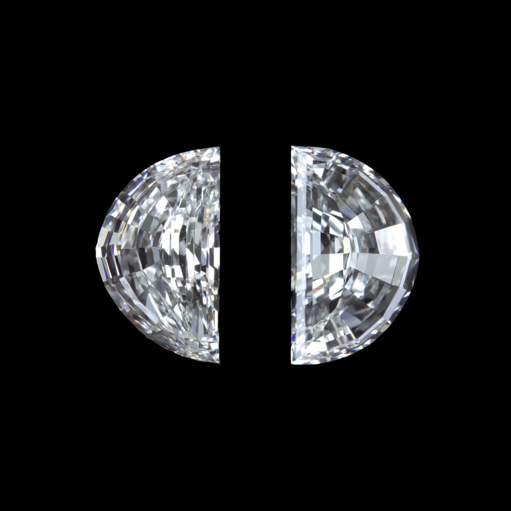 0.52ct F VS HALF MOON CUT DIAMOND MATCHING PAIR NATURAL LOOSE ACCENT STONE 1/2ct