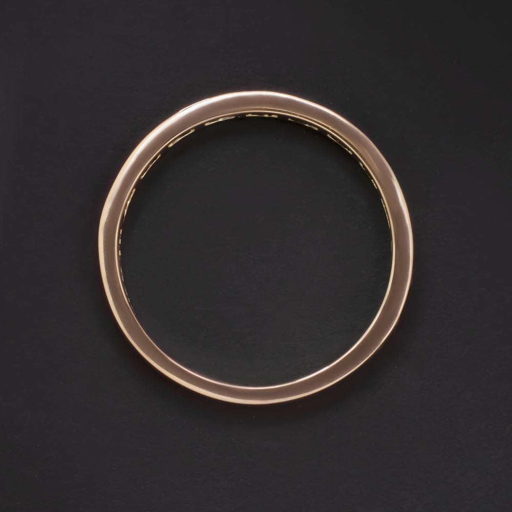 NATURAL PINK SAPPHIRE STACKING RING WEDDING BAND 14k ROSE GOLD BAGUETTE CHANNEL