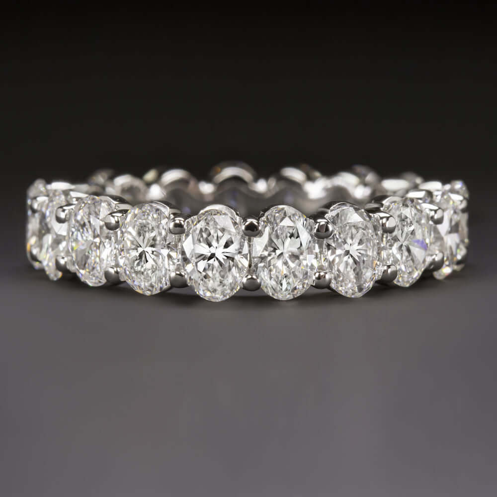 3.80ct OVAL SHAPE LAB CREATED DIAMOND WEDDING BAND ETERNITY RING STACKING 3.5ct