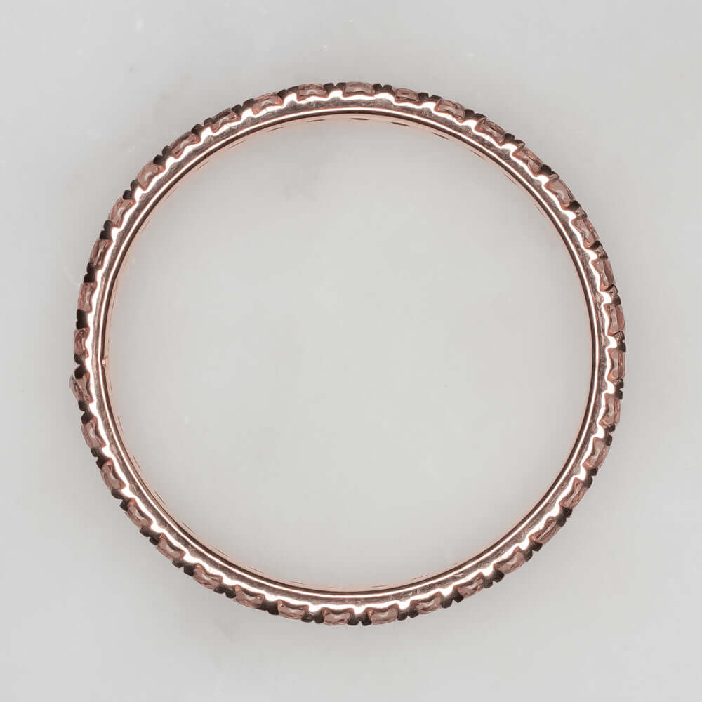 14K ROSE GOLD NATURAL ANDALUSITE STACKING RING ETERNITY PEACH GEM WEDDING BAND