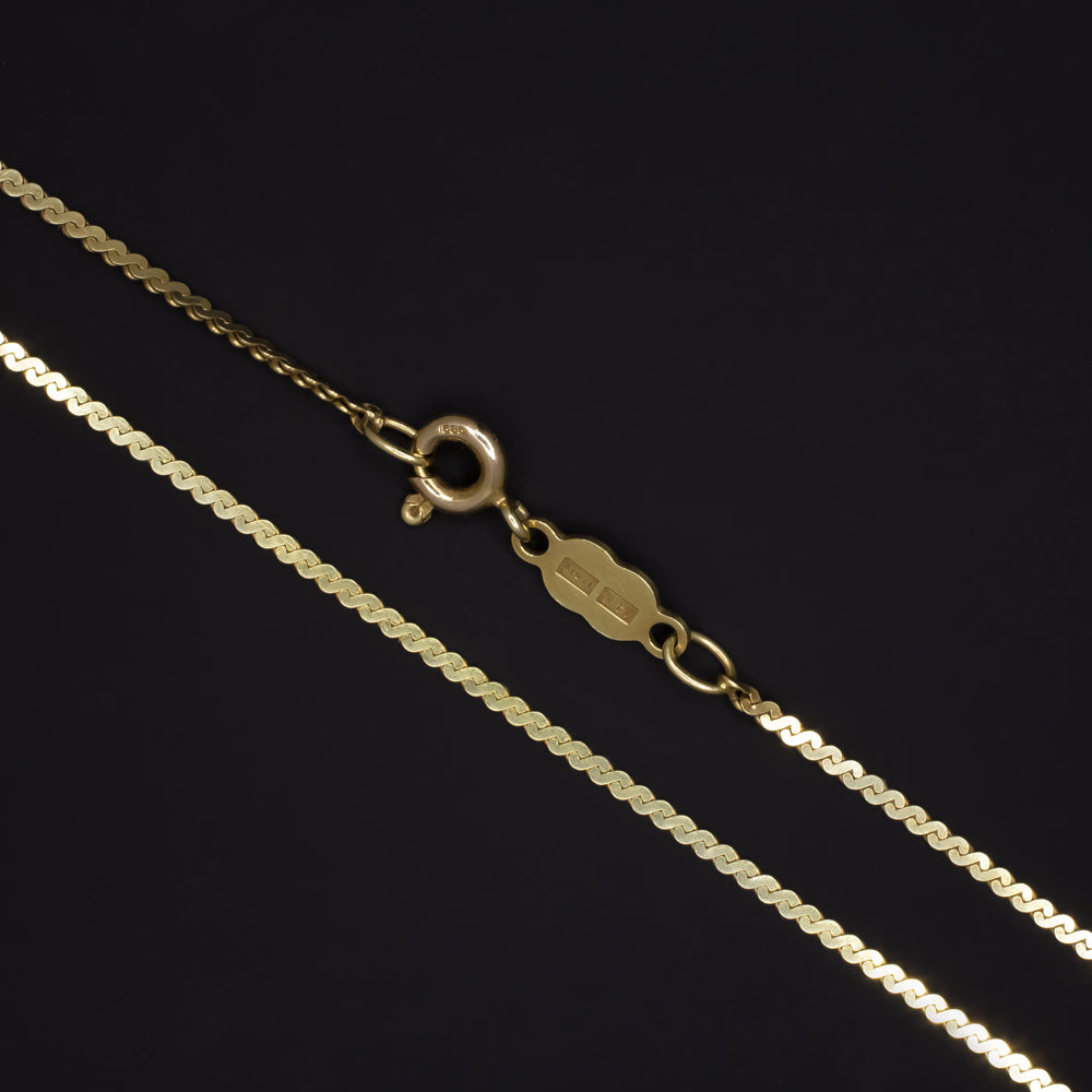 SOLID 14K YELLOW GOLD 30 INCH CHAIN 1.3m FIGURE EIGHT S LINK MEN LADIES NECKLACE