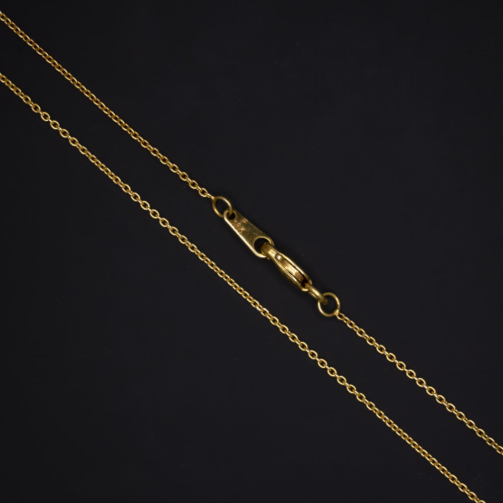 SOLID 18K YELLOW GOLD 18in CABLE CHAIN 0.6mm DAINTY CLASSIC LADIES NECKLACE THIN