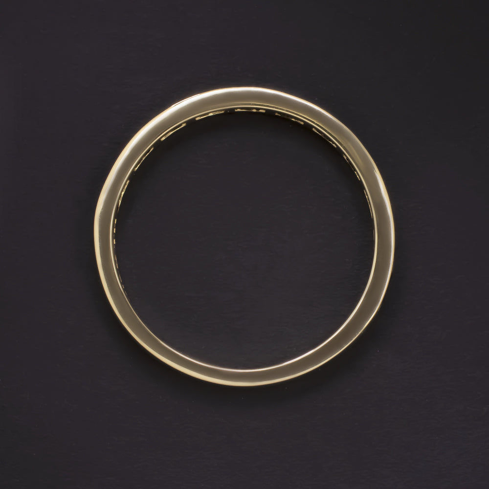 NATURAL YELLOW SAPPHIRE STACKING RING WEDDING BAND 14k GOLD BAGUETTE CUT CHANNEL