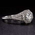 1 CARAT LAB CREATED DIAMOND ENGAGEMENT RING VINTAGE STYLE HALO IDEAL ROUND CUT