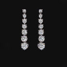 2.20ct LAB CREATED DIAMOND DROP EARRINGS GRADUATED DANGLE ROUND CUT 14k GOLD