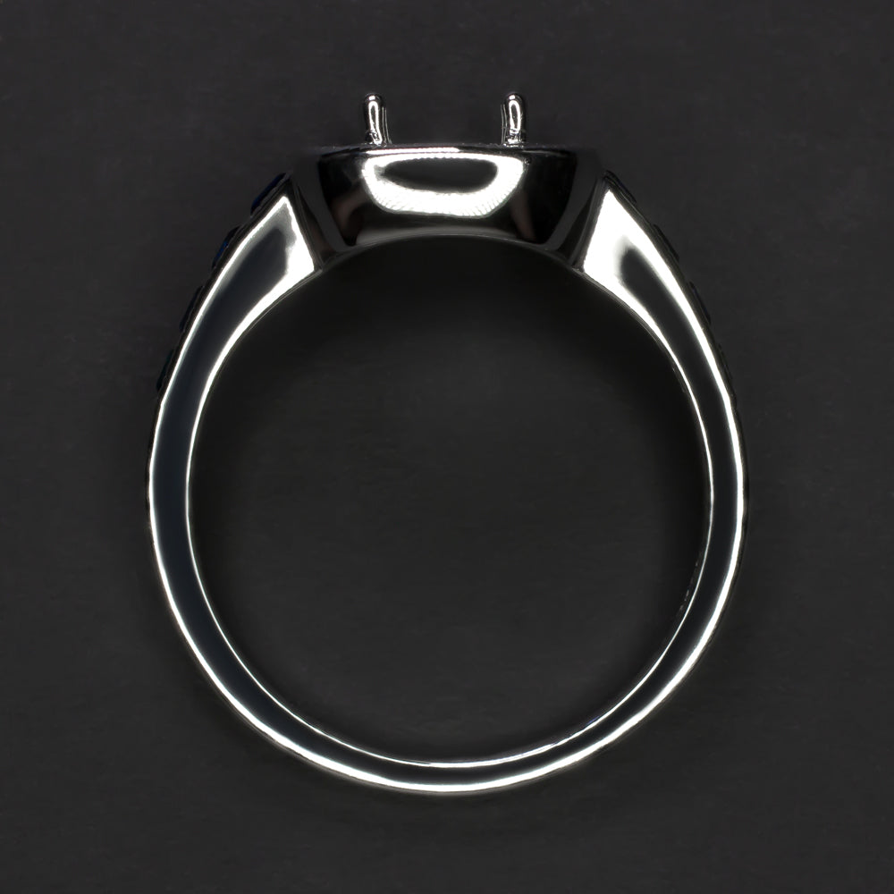 SAPPHIRE ENGAGEMENT RING SETTING SQUARE ROUND CUT MOUNT VINTAGE STYLE ART DECO