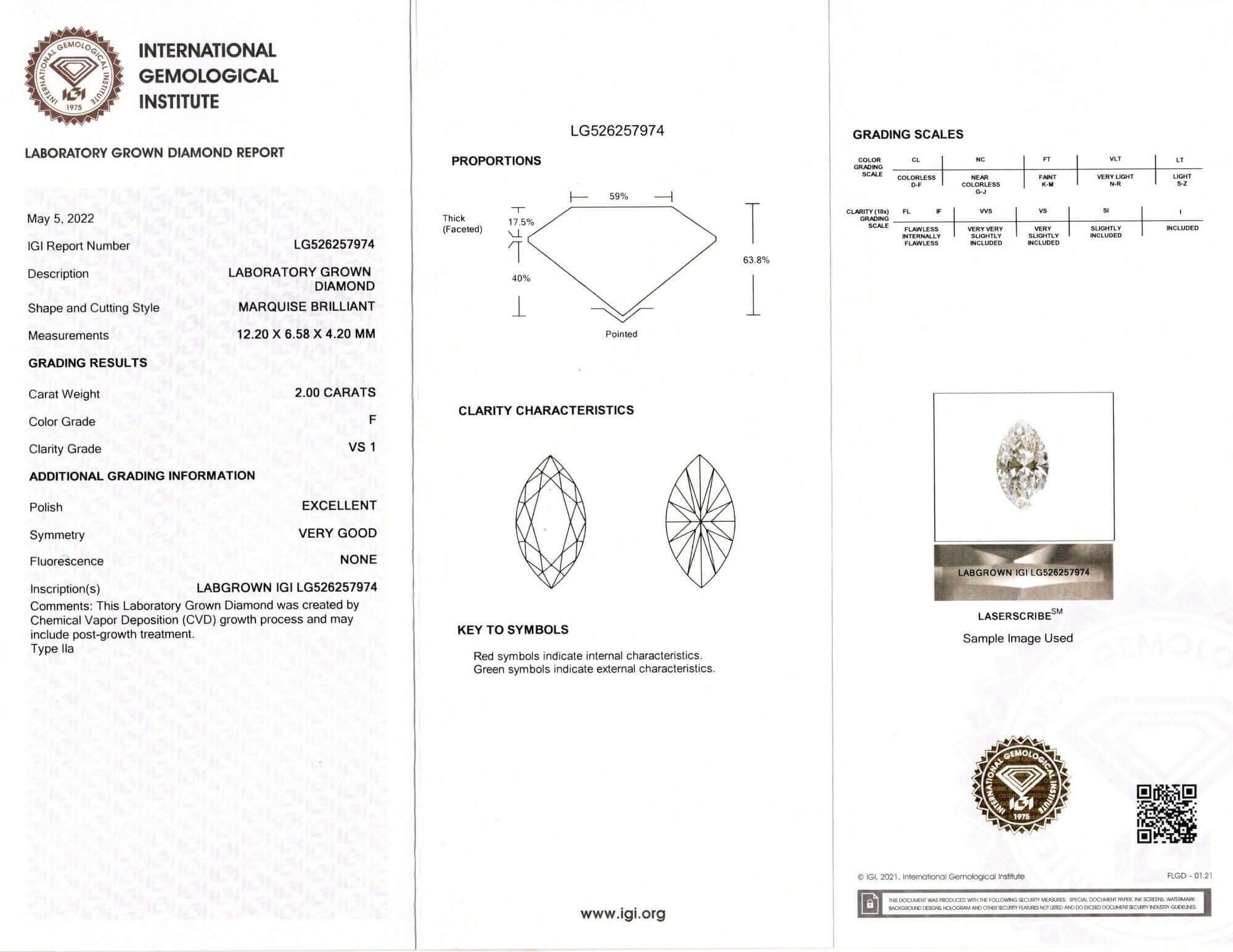 2 CARAT LAB CREATED DIAMOND CERTIFIED F VS1 MARQUISE CUT LOOSE COLORLESS GROWN