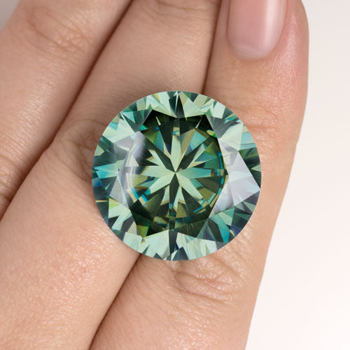 RARE 45 CARAT BLUE GREEN MOISSANITE HUGE 1 INCH LOOSE ROUND PENDANT LARGE BIG