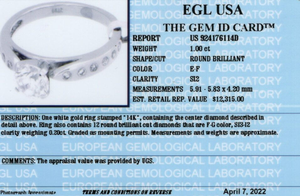 1.2ct NATURAL ROUND BRILLIANT CUT F Si2 DIAMOND BURNISH ENGAGEMENT RING 1.25ct Ivy & Rose