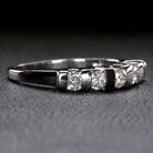 ROUND BRILLIANT DIAMOND 1/2ct F-G SI PLATINUM WEDDING BAND STACKING RING 5 STONE