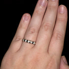 ROUND BRILLIANT DIAMOND 1/2ct F-G SI PLATINUM WEDDING BAND STACKING RING 5 STONE