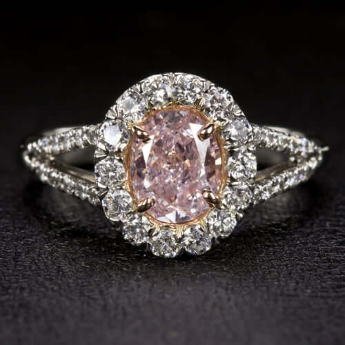 1.5CT NATURAL FANCY PINK 1CT OVAL DIAMOND GIA CERTIFIED OVAL CUT ENGAGEMENT RING Ivy & Rose