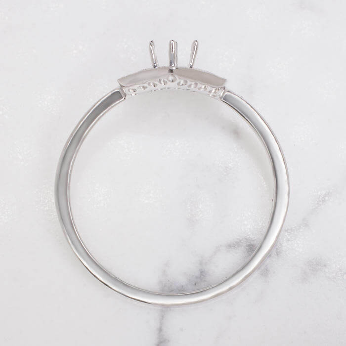 DIAMOND SAPPHIRE VINTAGE STYLE MOUNT ENGAGEMENT RING ROUND OVAL SETTING ART DECO