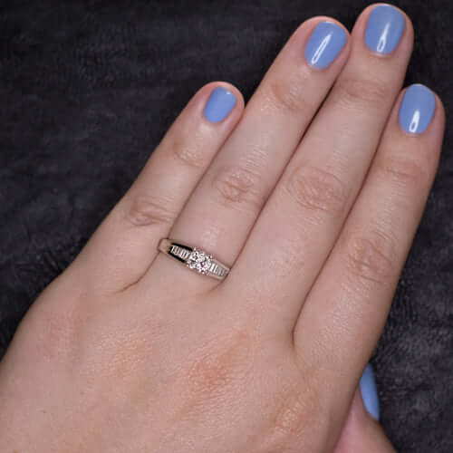 .79ctw RADIANT CUT NATURAL DIAMOND ENGAGEMENT RING 18K WHITE GOLD PRINCESS 3/4CT Ivy & Rose