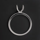 SOLITAIRE ENGAGEMENT RING SETTING 6.5mm ROUND CUT WHITE GOLD SEMI MOUNT CLASSIC