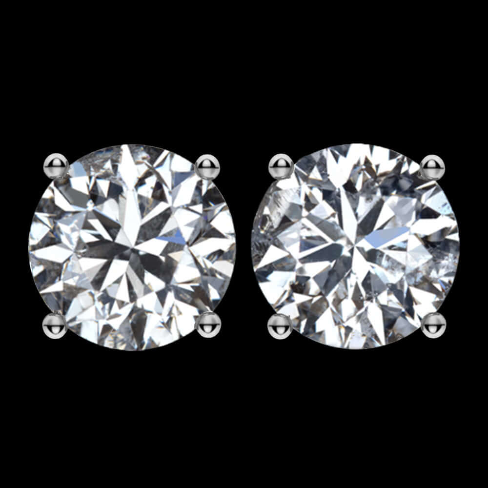 1.29c VERY GOOD EX CUT NATURAL DIAMOND STUD EARRINGS ROUND BRILLIANT PAIR 1.25ct