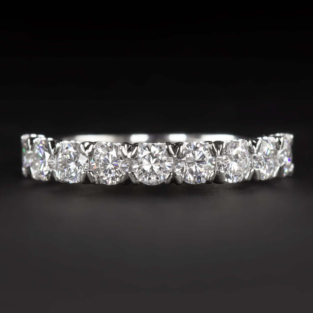1.19ct LAB CREATED IDEAL CUT DIAMOND HALF ETERNITY RING WEDDING BAND WHITE GOLD